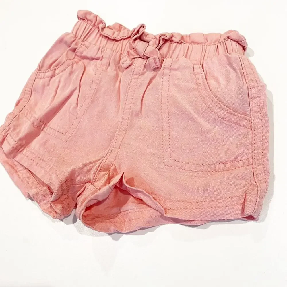 Old Navy Pink Shorts sz 12-18 m Pink Cotton Shorts Elastic Waist Shorts